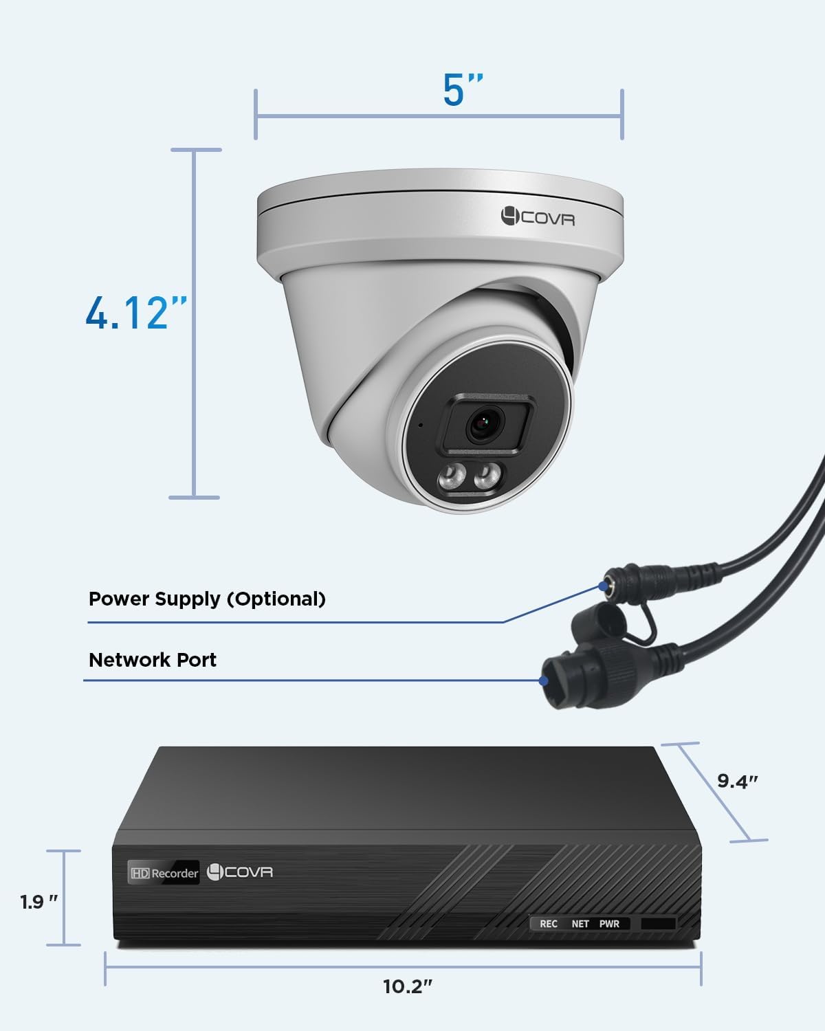 4COVR PoE Security Camera System Outdoor, 8X 5MP 110° Wide View Angle IP67 Dome IP Camera with Audio, 4K 8 CH NVR 2TB HDD, AI Human Vehicle Detection & Night Vision, 24/7 Recording, LY97SA5M0808-1