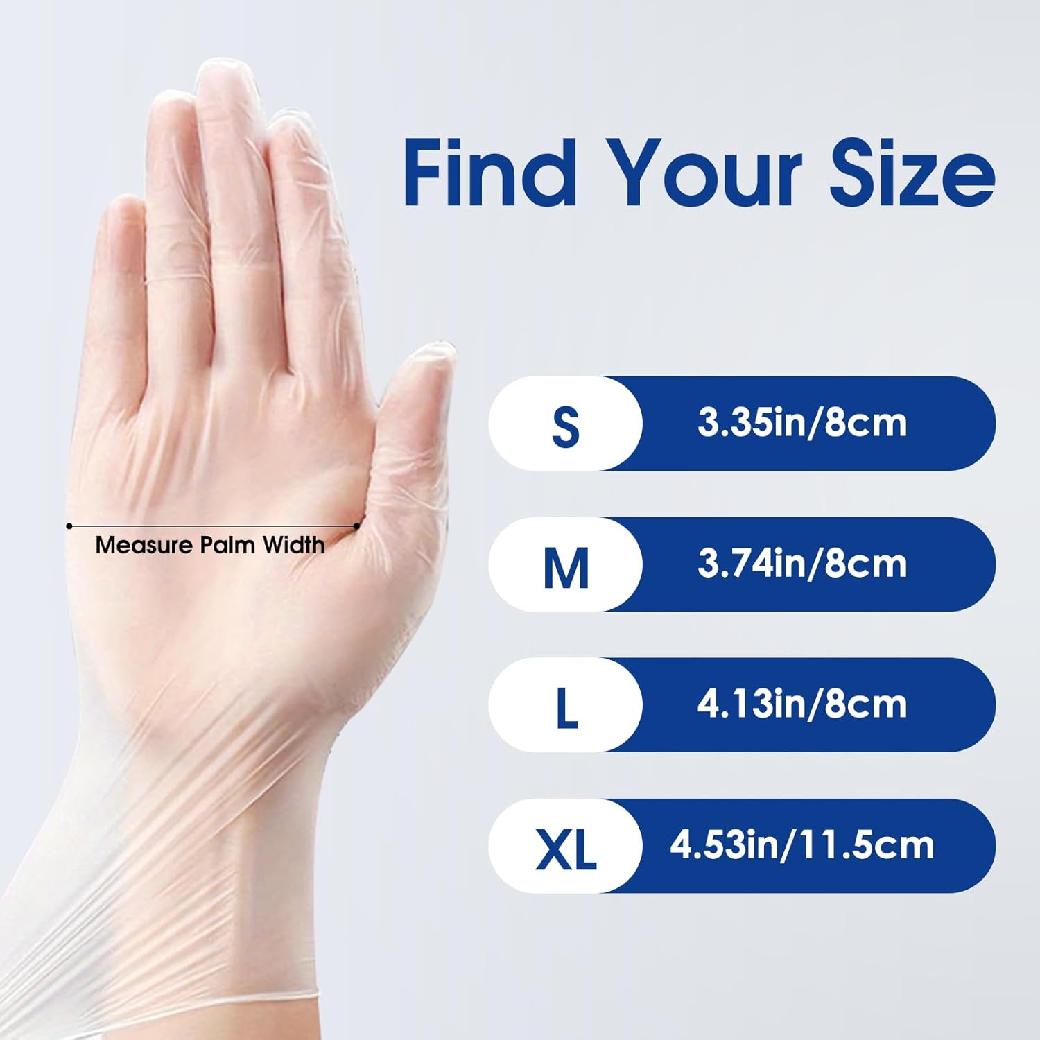 GTT Clear Vinyl Powder-Free Disposable Gloves,Latex-Free Food-Safe Cleaning Kitchen Exam Grade Household &Cleaning 1000 Count