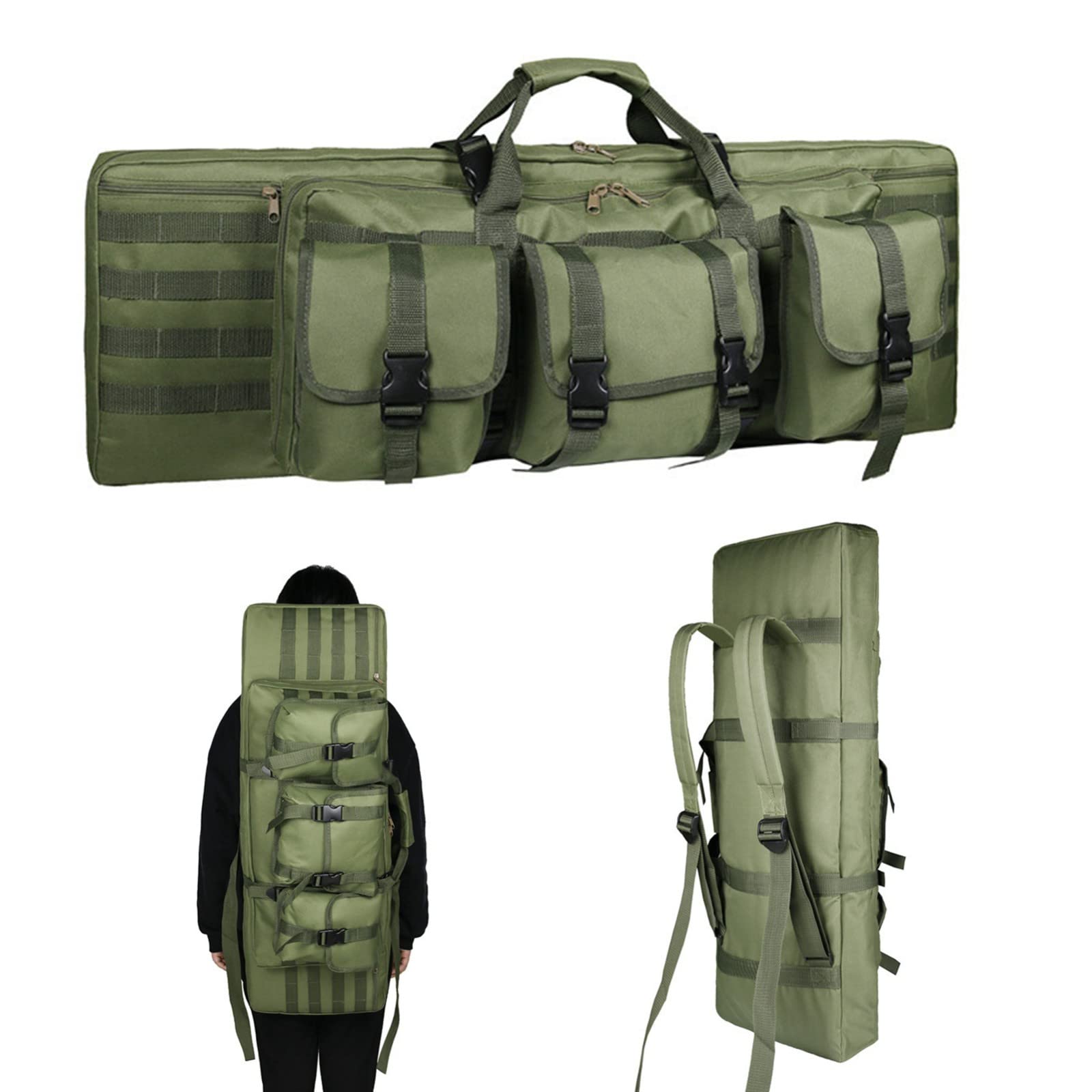 Funda Táctica para Fusil,Bolsa Doble para Rifle,Mochila para Fusil Suave y Acolchada,Bolsa para Escopeta Doble con Correa de Hombro Ajustable, Longitud Disponible en 90cm
