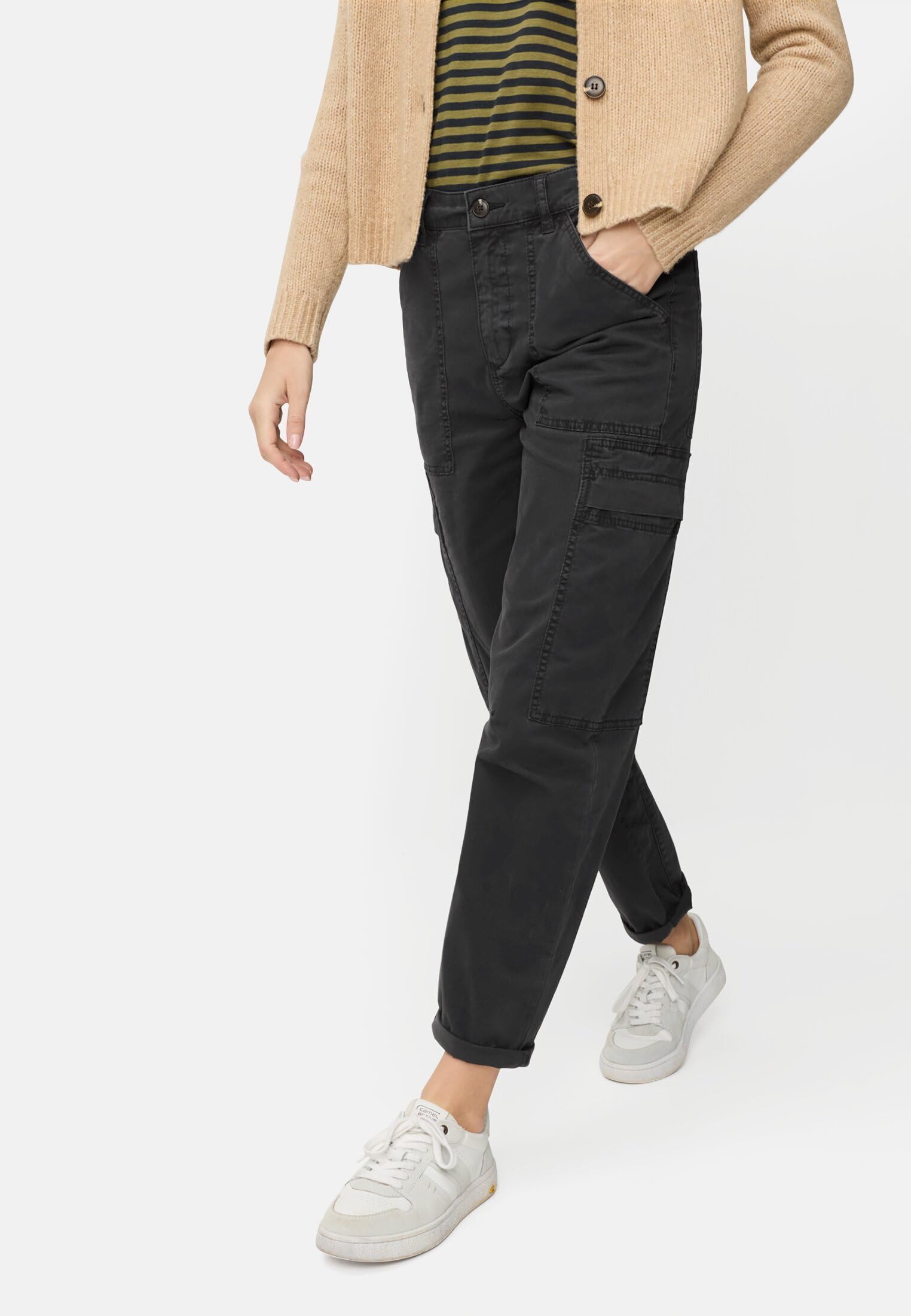 camel active Damen Cargo Hose aus Baumwollmix