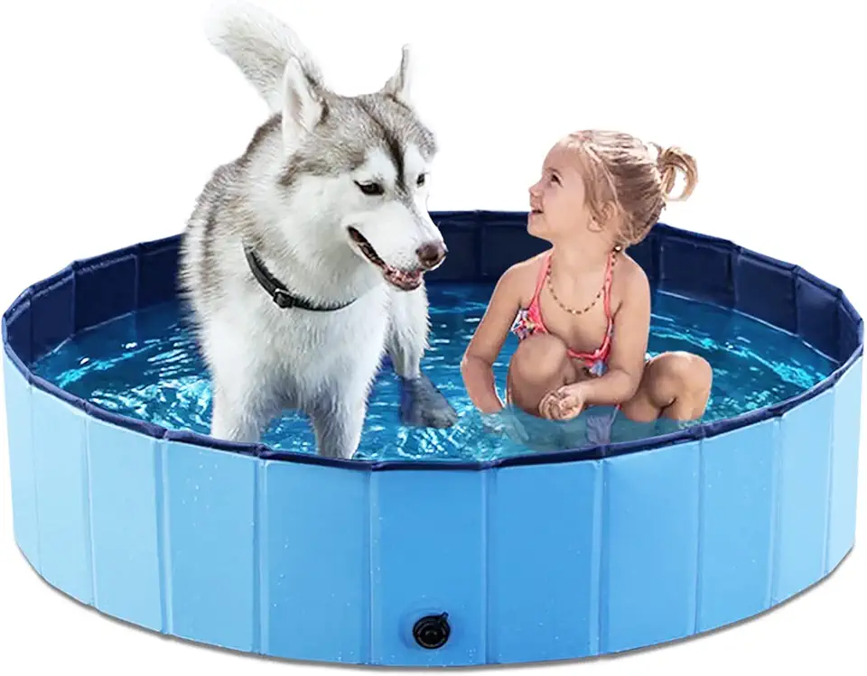 Jasonwell Foldable Dog Pool Collapsible Hard Plastic Swimming...