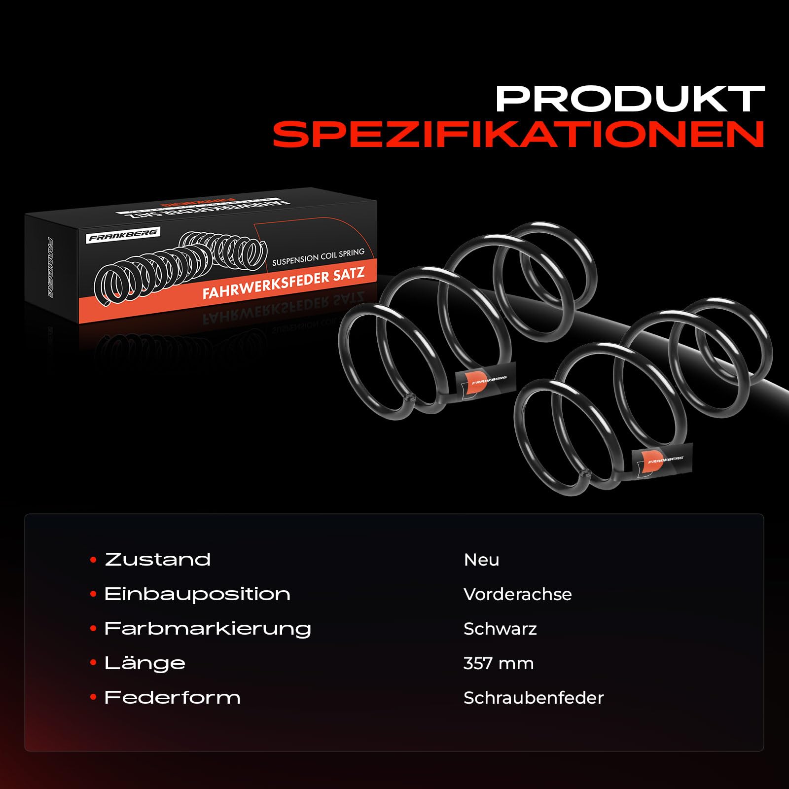 Frankberg 2 ressorts de suspension pour essieu avant 540100006R