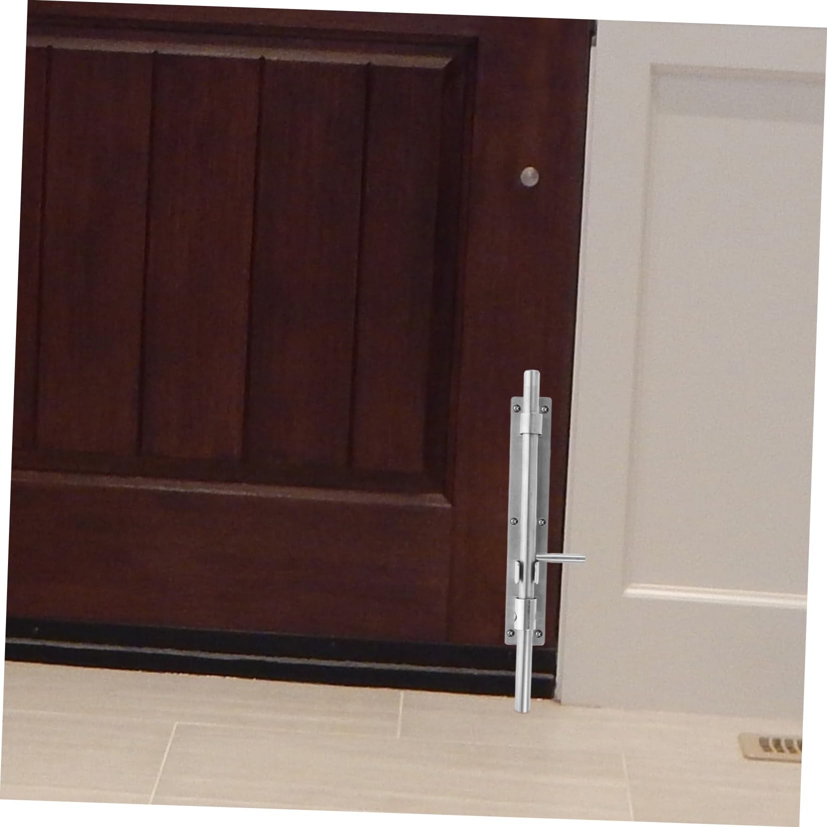 Loquet Coulissant de Porte en Acier Inoxydable Renforcé, Argenté