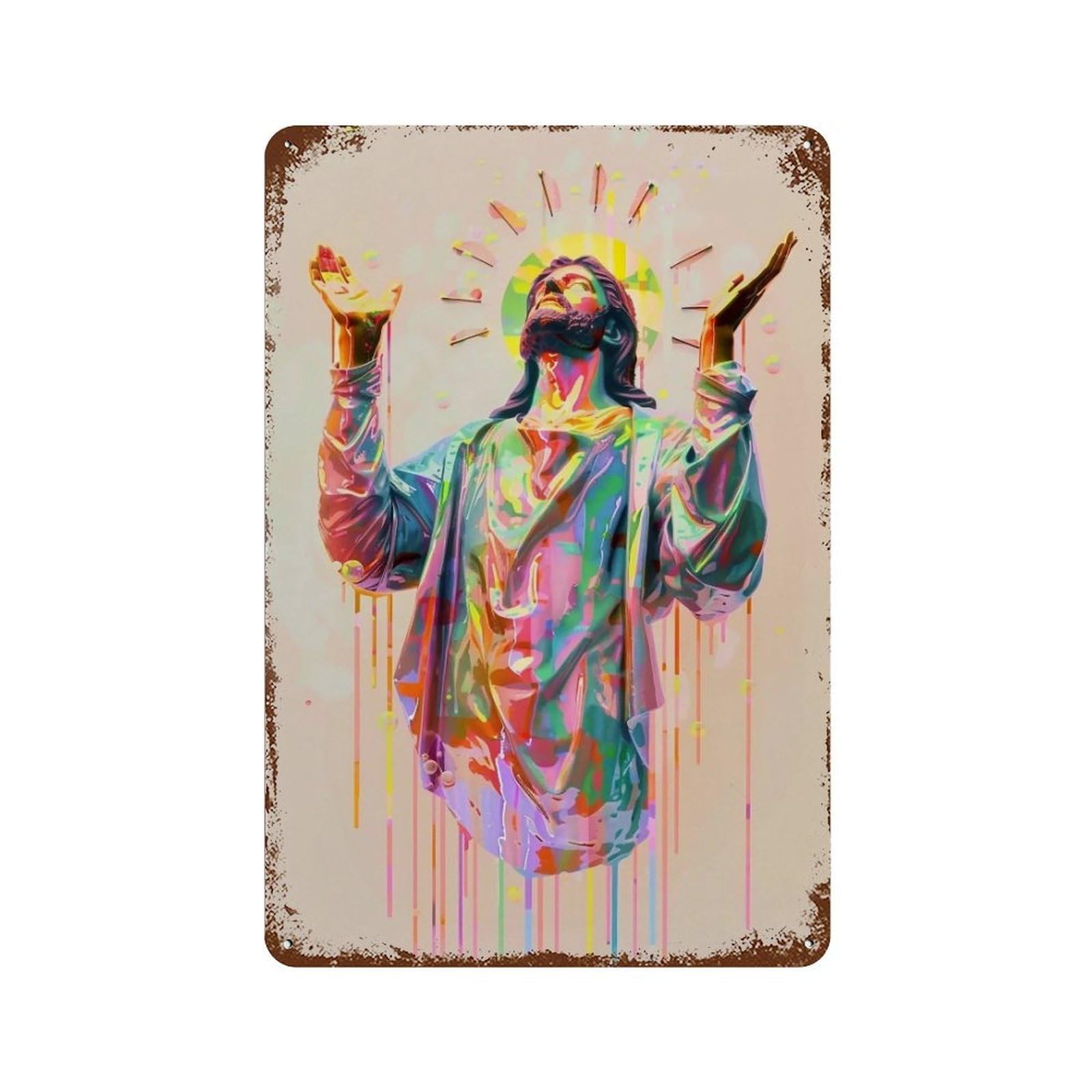 MGHTGRWE Christ’s Holy Halo 03 Poster Wall Art Iron Vintage Metal Tin Sign Modern Home Cofffee Club Art Bar Shop Decor 30x20cm