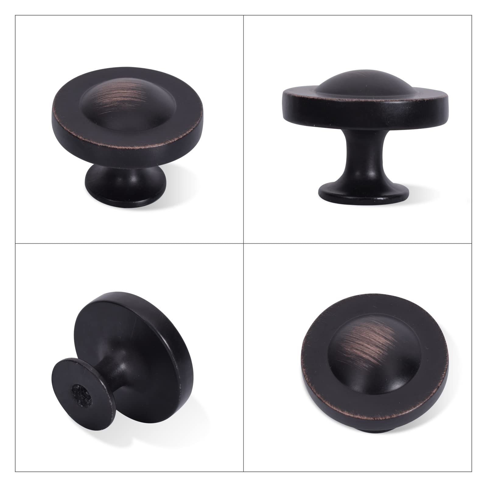 KHTUMEWARE-88323ORB Round Knob, Antique Brass, 10-Pack in Antique Brass — KHTUMEWARE
