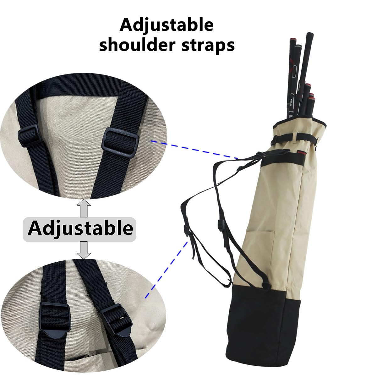 Petit sac de golf léger (transport de 8 à 10 clubs) Par 3 Petit sac de golf Pitch n Putt Petit sac de golf / entraînement, pliable et réglable Double sangles pour homme/femme Cadeau pour homme/femme