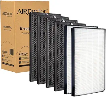AIRDOCTOR AD5000 / AD5500 Genuine Filter Replacement - One Year Combo Pack Includes: Two (2) UltraHEPA Filters & Four (4) Premium Carbon/VOC Filters