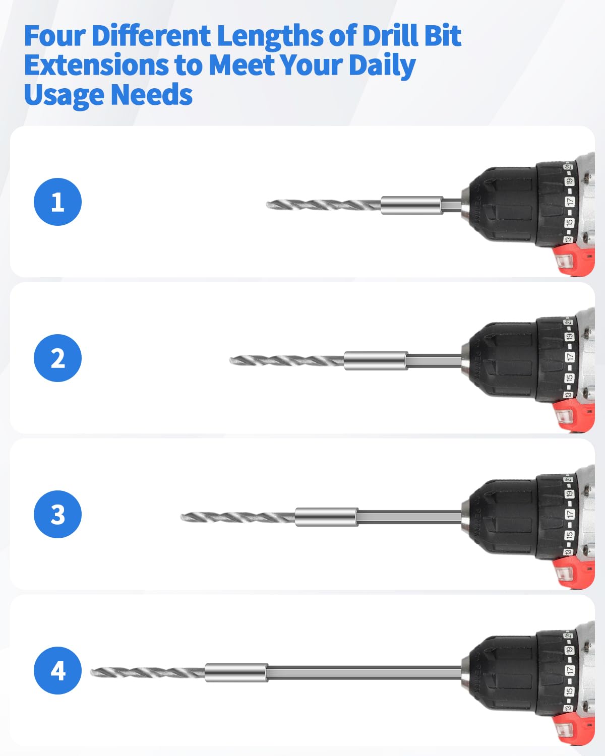 8 PCS Drill Bit Extension, 1/4" Hex Shank Magnetic Drill Extension Bit Holders, S2 Steel Impact Drill Bit Extender (2 Inch,3 Inch, 4 Inch, 6 Inch) for DIY, Automotive; Repair Work thumbnail