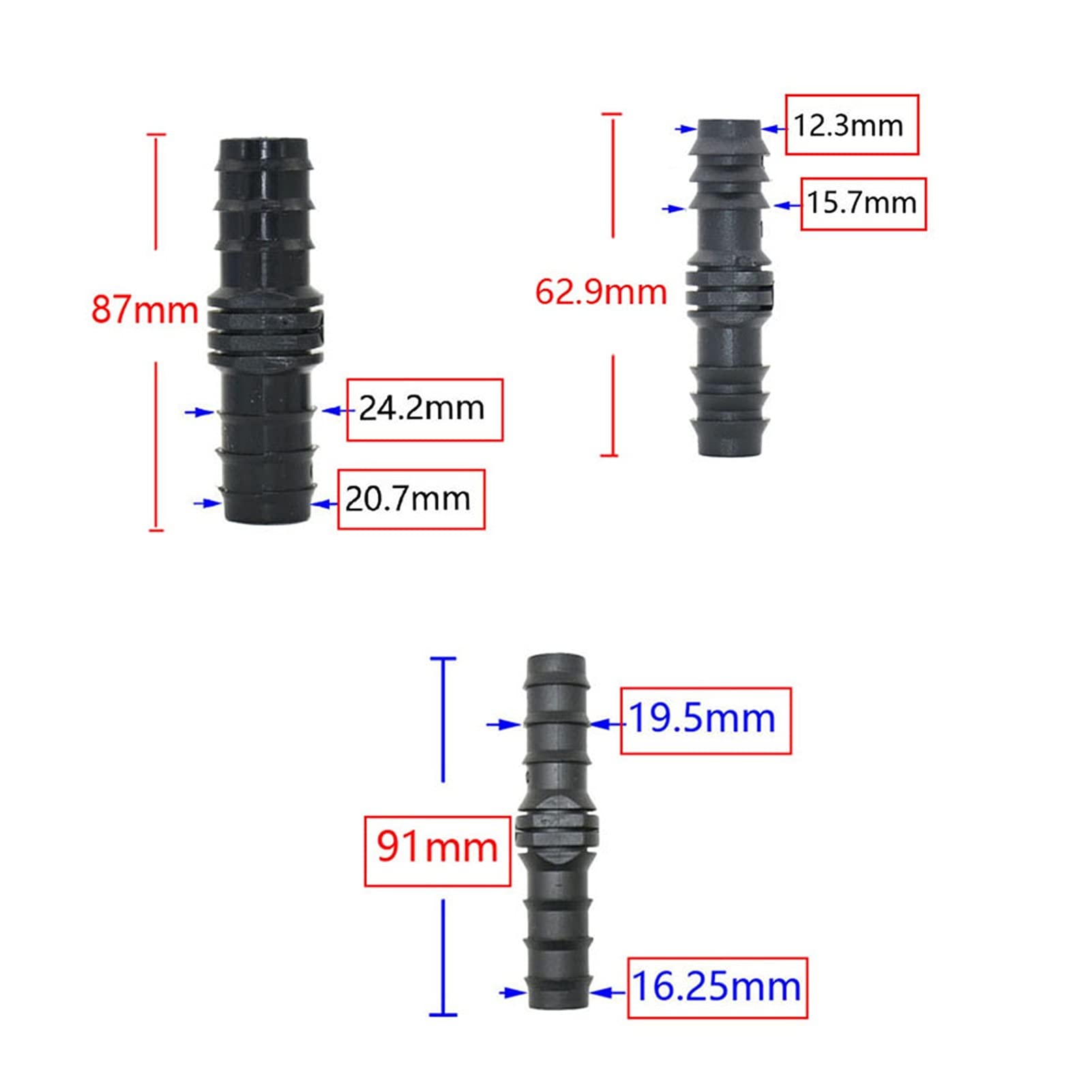 Armatura do nawadniania kropelkowego Złącze do wody natryskowej 50 szt. 16 mm 20 mm 25 mm PE Rura Trójnik Kolanko Naprawa Koniec Korek Łącznik 1/2 3/4" Ogród Nawadnianie Kroplowe
