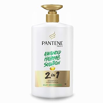 Pantene Advanced Hairfall Solution, 2in1 Anti-Hairfall Silky Smooth Shampoo & Conditioner for Women, 1L