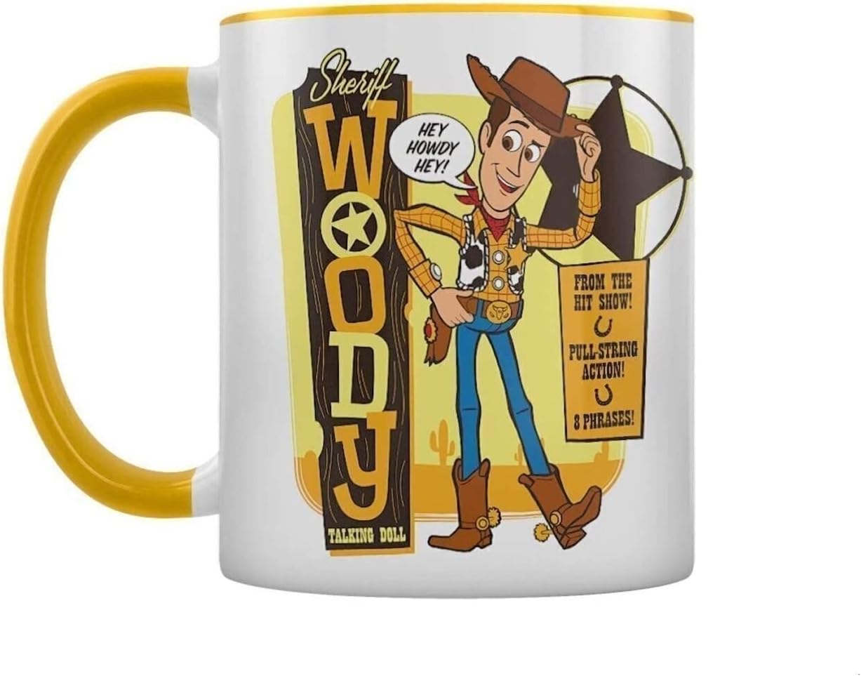 Disney Pyramid MGC25524 Toy Story 4 (Woody) Yellow Inner C Mug, 11oz/315ml