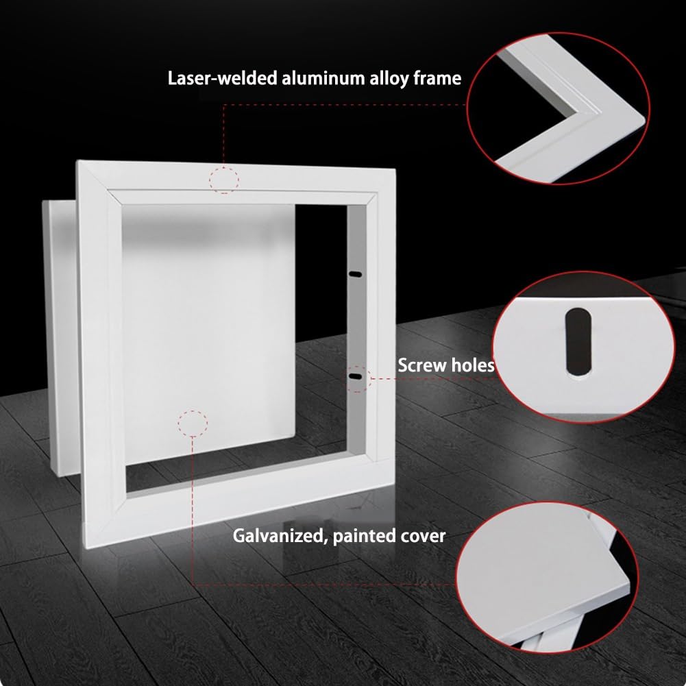 Sportello Ispezione, Botola Cartongesso 20x20 30x30 40x40 50x50 per Sportello Contatore Acqua Sportello Contatore Gas, Materiale in Lega di Alluminio(Nero,30 cm x 30 cm)