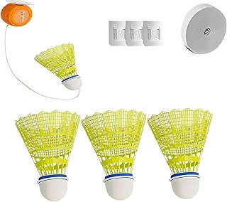 Badminton Automatic Rebound Trainer, Adjustable Elastic Rope Rebound Practice Device, Solo Badminton Training Tool for Indoor Self-Practice, Portable Wall-Mounted Badminton Trainer