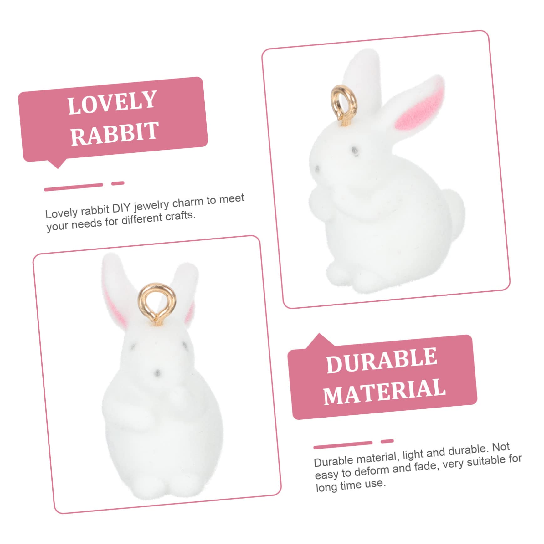 50 Pièces Bricolage Lapin Ornements Bijoux Pendentifs Mini Breloques En Résine Bracelet À Breloques De Pâques Kit Miniature De Charmes De Lapin Kit De Flocage De Lapins Miniatures