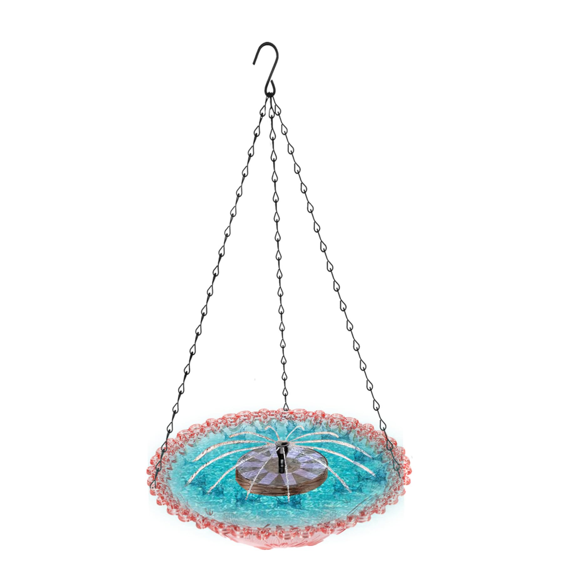 Baño para pájaros para jardín exterior que decora patios con su fuente solar flotante