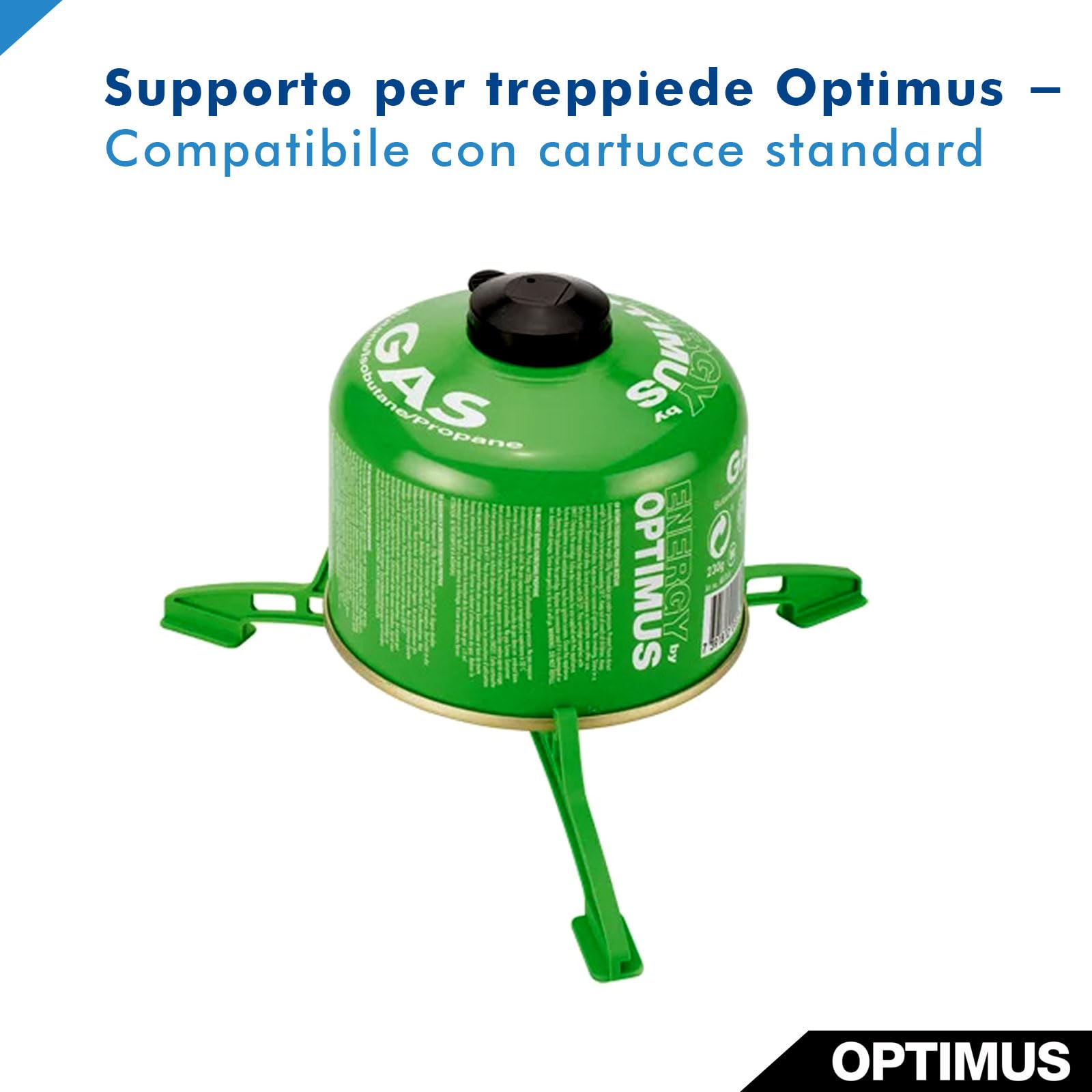 Supporto per Cartucce di Gas Optimus in Verde - Robusto Supporto per Cartucce per Fornelli da Campeggio, Pieghevole e in Nylon Antiurto, Fino a 450 g