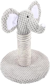 FAVOMOTO Elephant-Shaped Small Cat Scratching Post: Vertical Kitten Scratcher Pole with Resting Platform Household Cat Supplies for Kittens Use