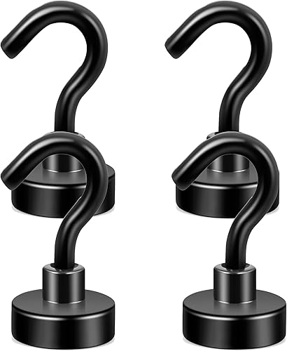 Vista 36 de Neosmuk Ganchos magnéticos resistentes, imanes fuertes con gancho para refrigerador, ganchos industriales súper resistentes de neodimio para colgar