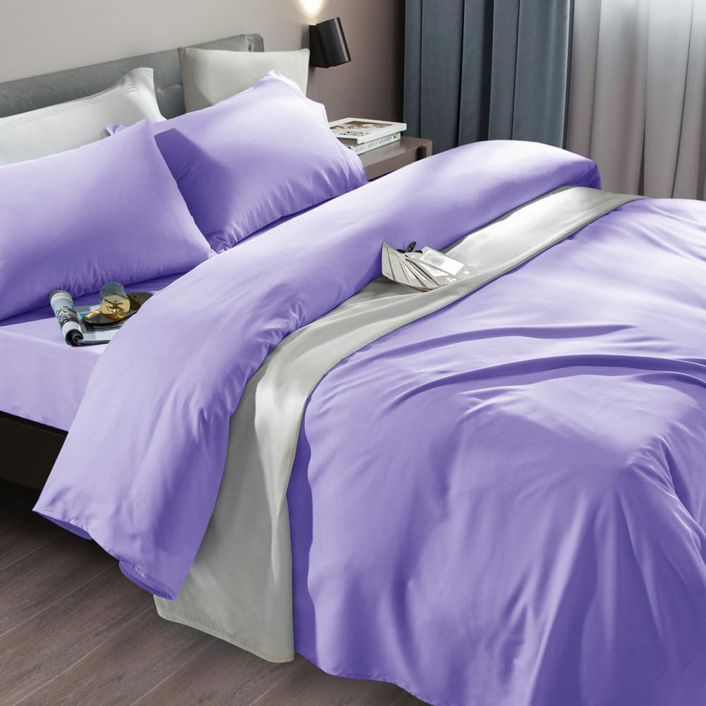 Photo 1 of SONORO KATE Bed Sheet Set Super Soft Microfiber 1800 Series Luxury Egyptian Sheets Fit 18-24 Inch Deep Pocket Mattress Wrinkle-6 Piece (Lavender, Queen)