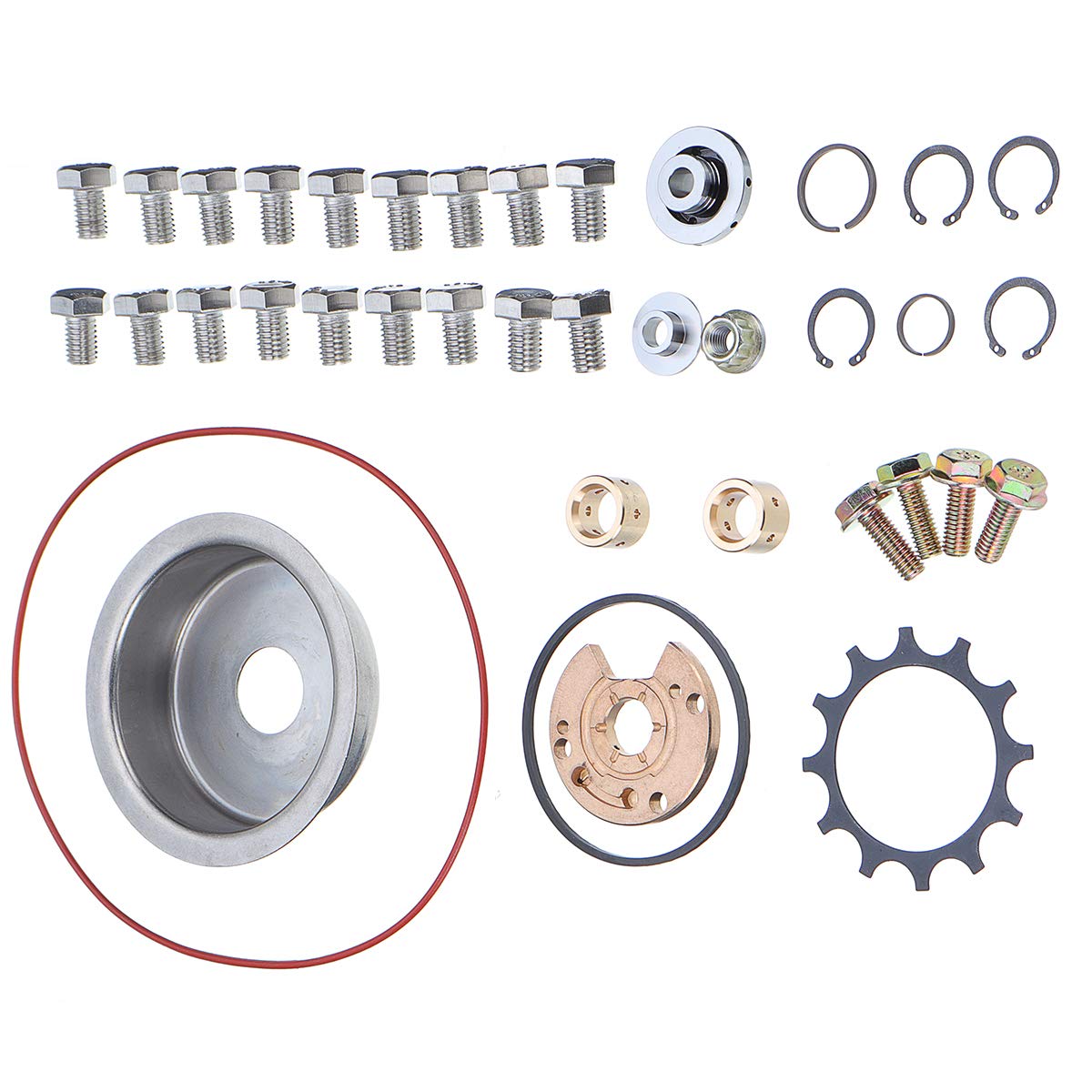 Tutoy 38Pcs Turbo Turbocharger Repair Rebuild Kit for Garrett VL RB30 R31 T3 T4 T04E T04B
