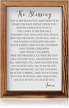 CHDITB The Blessing Lyrics Kari Jobe Framed Wood Sign Plaque(11"×16"), Inspirational Bible Verse Amen Quotes Christian Home Decor, Vintage Blessing Prayer Wall Table Sign for Home Bedroom Kitchen Farmhouse