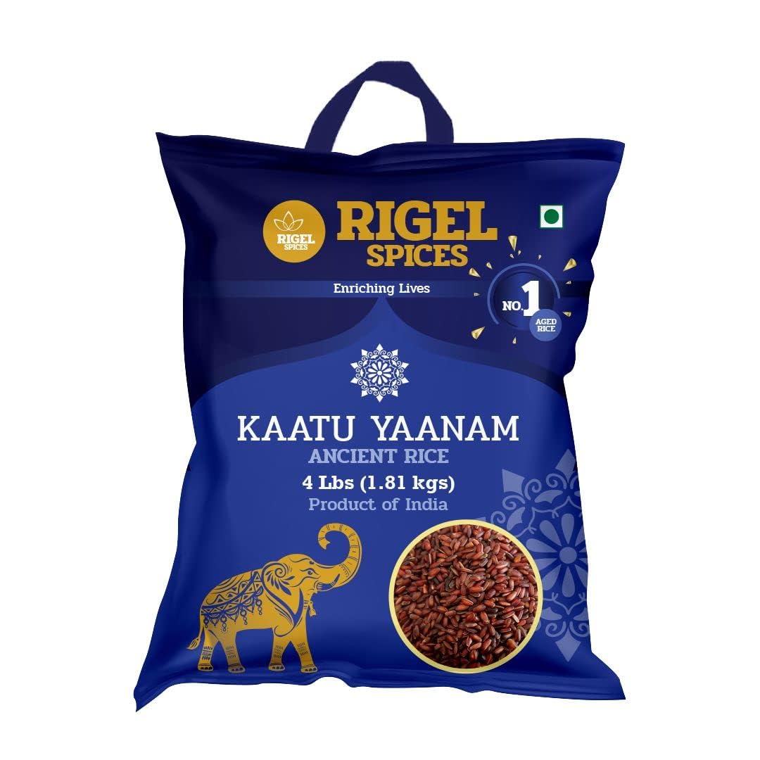 Forest Elephant Red Rice (4 Lb) | Kaatu Yaanam Ancient Rice | Kattuyanam rice | 12+months aged | GLUTEN FREE