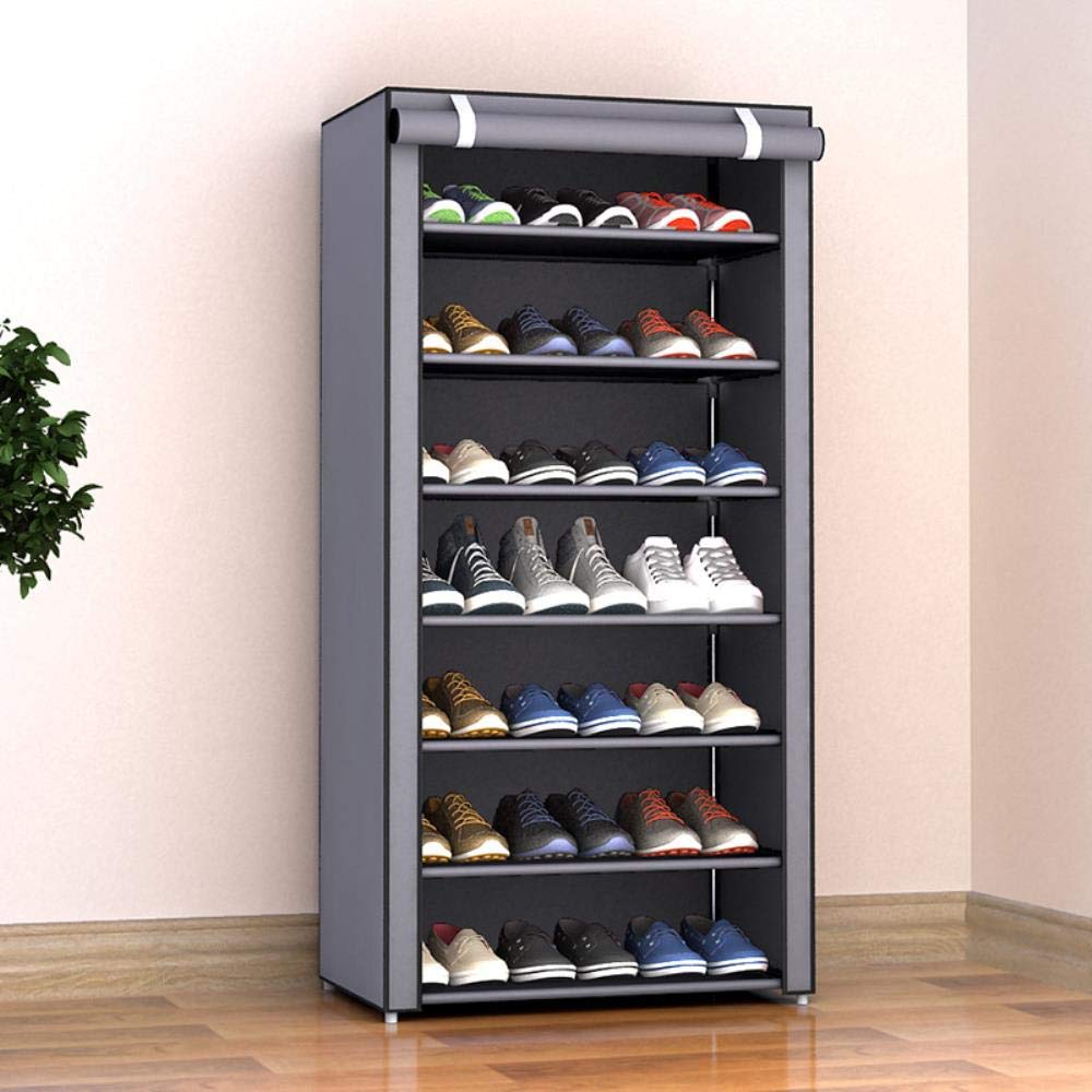 Generisch Schuhregal re Kombinations-Schuhschrank, einfaches Schuhregal aus Stoff, zusammenklappbar, staubdicht, DIY, re, 5-lagig