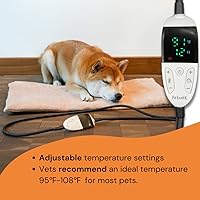 Vista 7 de Almohadilla térmica para mascotas, incluye 2 fundas lavables, 12 camas para mascotas con temperatura ajustable con temporizador automático, diseño