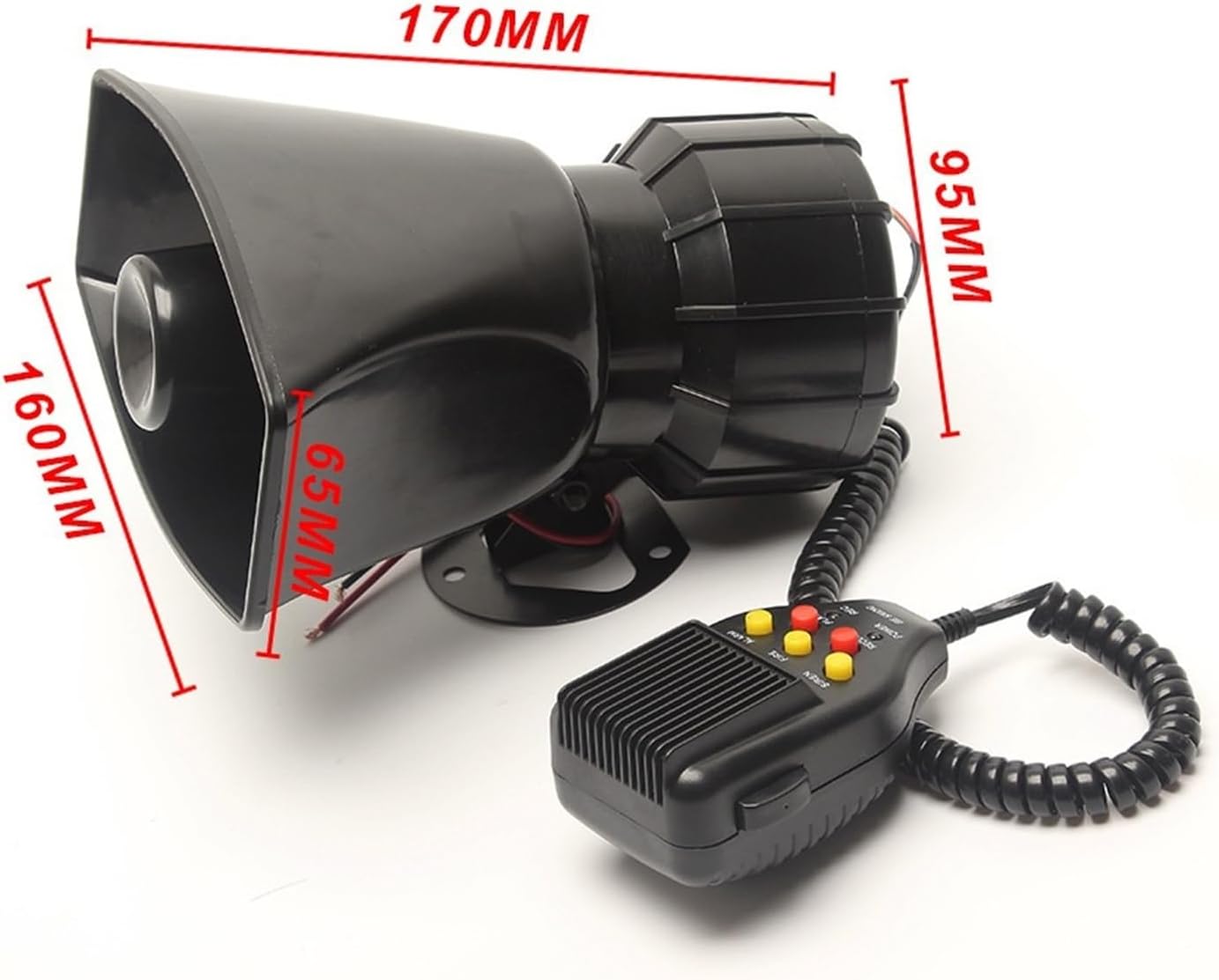 New 100W Recording Car Horn High-Pitched With Buttons(12V)