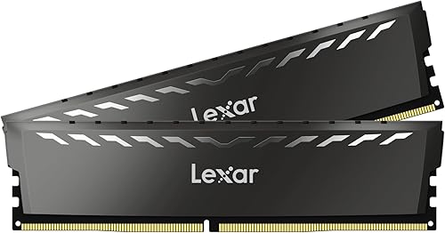 Lexar THOR DDR4 RAM 3200MTs CL16 1.35V memoria de escritorio con disipador de calor, AMD Ryzen e Intel XMP 2.0, negro (LD4U16G32C16LG-RUD) de 32 GB
