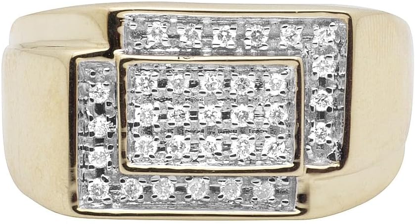 1.00 CT Round Cut Lab Created VVS1 Diamond Square Engagement Wedding Band Ring In 14K Yellow Gold Over 925 Sterling Silver Gift for Men’s-15