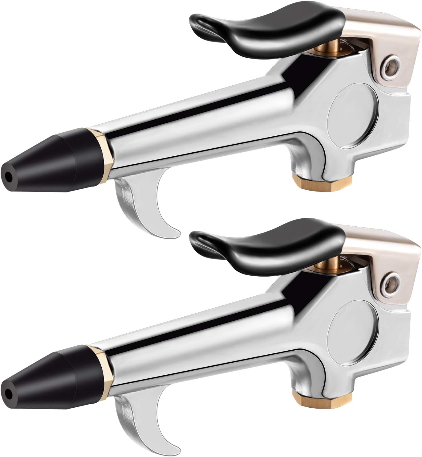 Mudder 2 Pieces Lever Style Air Blow Gun with Rubber and Safety Tip Nozzles for Home Garage Shop Industrial(Black)