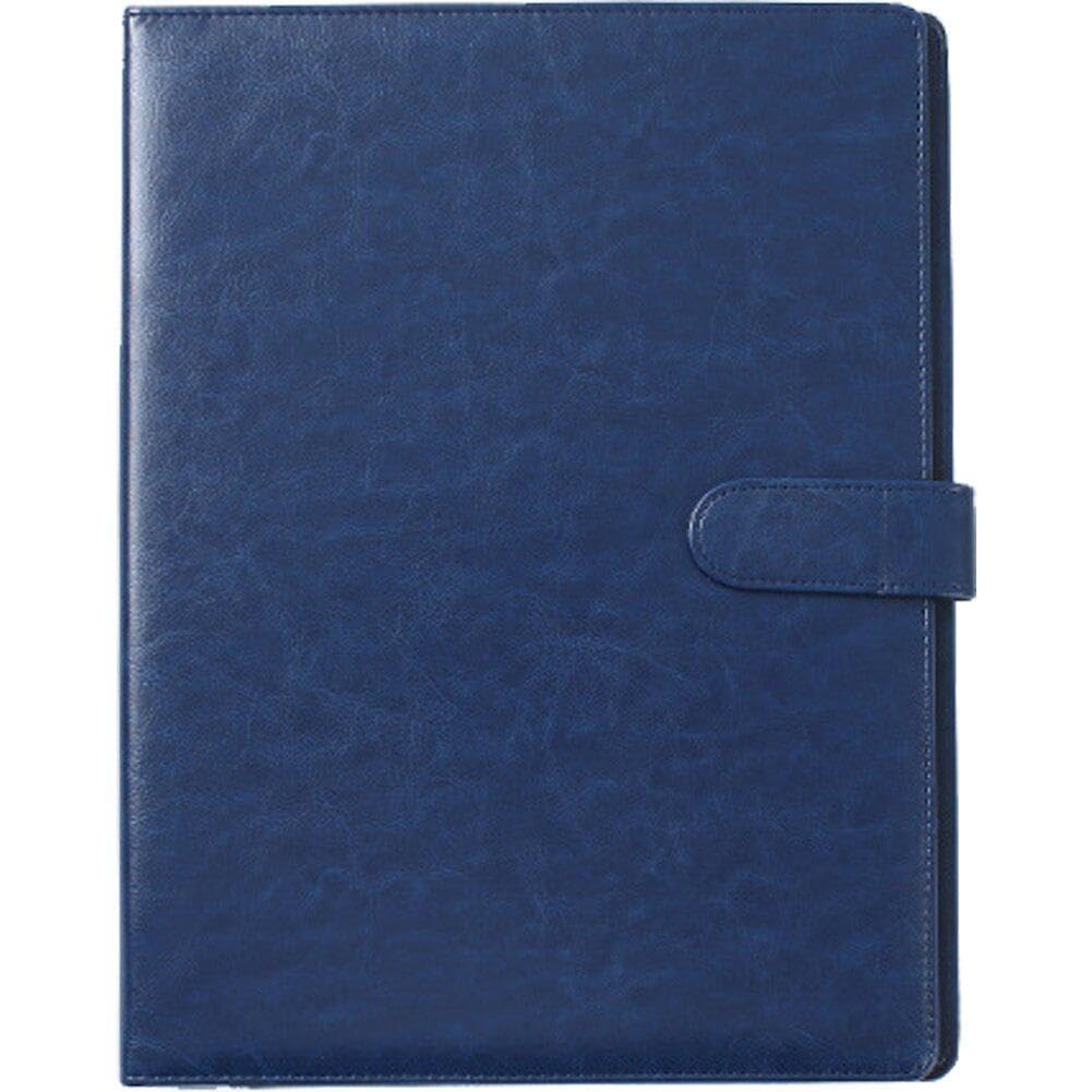 Lpitoy Women's Blue Leather A4 Business Portfolio Folder Professional Conference Padfolio Organiser Case Resume Document Pocket Writing Pad Card Holder
