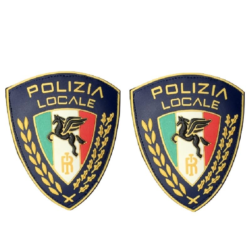 Coppia Patch Pegaso oro - 2 Pezzi in pvc per collezionismo Comando Locale con fissaggio a strappo