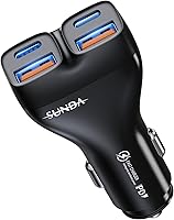 Vista 14 de Cargador de coche USB-C de 6 puertos, 123 W rápido, PD 45 W compatible con iPhone16/Galaxy/Samsung S24, adaptador de encendedor de cigarrillos