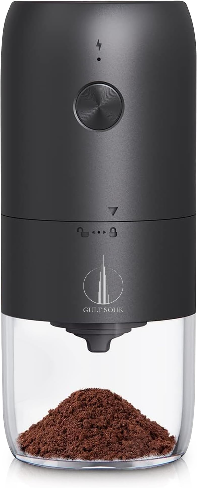 Gulf Souk Portable Electric Coffee Grinder | Adjustable Ceramic Burr, USB Charging, and Easy Clean Design with cleaning brush | Ideal Coffee beans & spice grinder for Home, Office, and Travel
