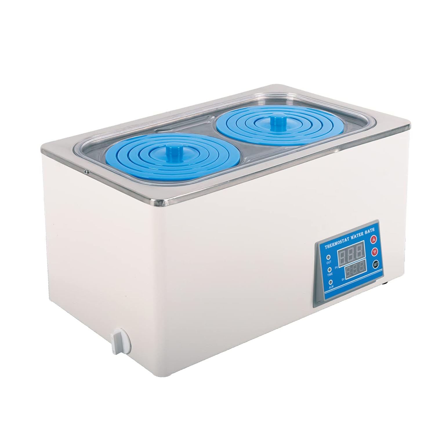 Thermostatic Water Bath 7L Water Bath Laboratory HH-2 Digital Water Bath Heater Water Bath with 2 Openings for Lab Use Food Heating Chemical Biological Experiment, 110V 600W