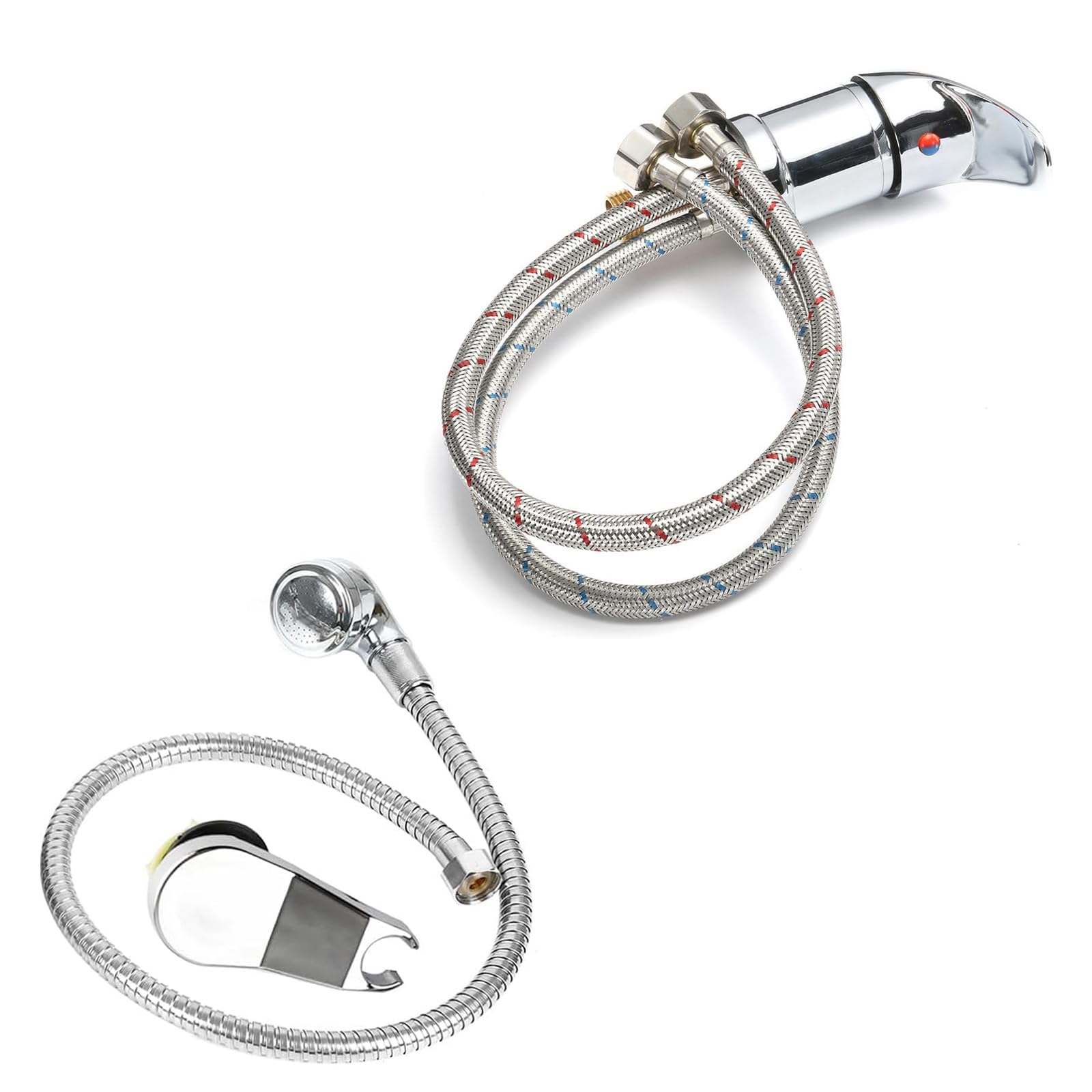 Ensemble de mitigeurs pulvérisateurs salon de coiffure, lavabo, douchette à main, robinet de douche sortie 1/2" + tuyaux 80 cm, kit d'arrosage