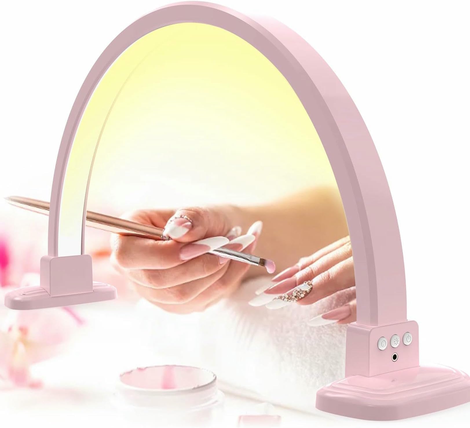 Lampe pour sourcils et nail art demi-lune pour éliminer les ombres pendant l'enregistrement vidéo