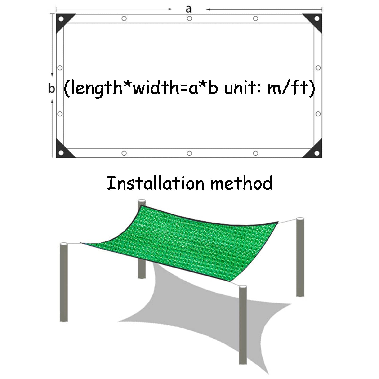 Rete Parasole da Giardino Ombreggiatura Leggera E Traspirante Rete Ombreggiante Verde Protezione UV per Serra Fiori,Piante,Prato per Patio (Color : Green, Size : 6x8m(19.7x26.2ft))