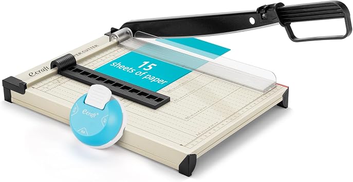 Ecraft 12" Guillotine Paper Cutter & Paper Corner Rounder Punch 3 in 1 R4mm, R7mm, R10mm