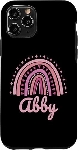 Vista 27 de Abby Name Personalized Funny Women Pink Rainbow Abby Case for iPhone 16
