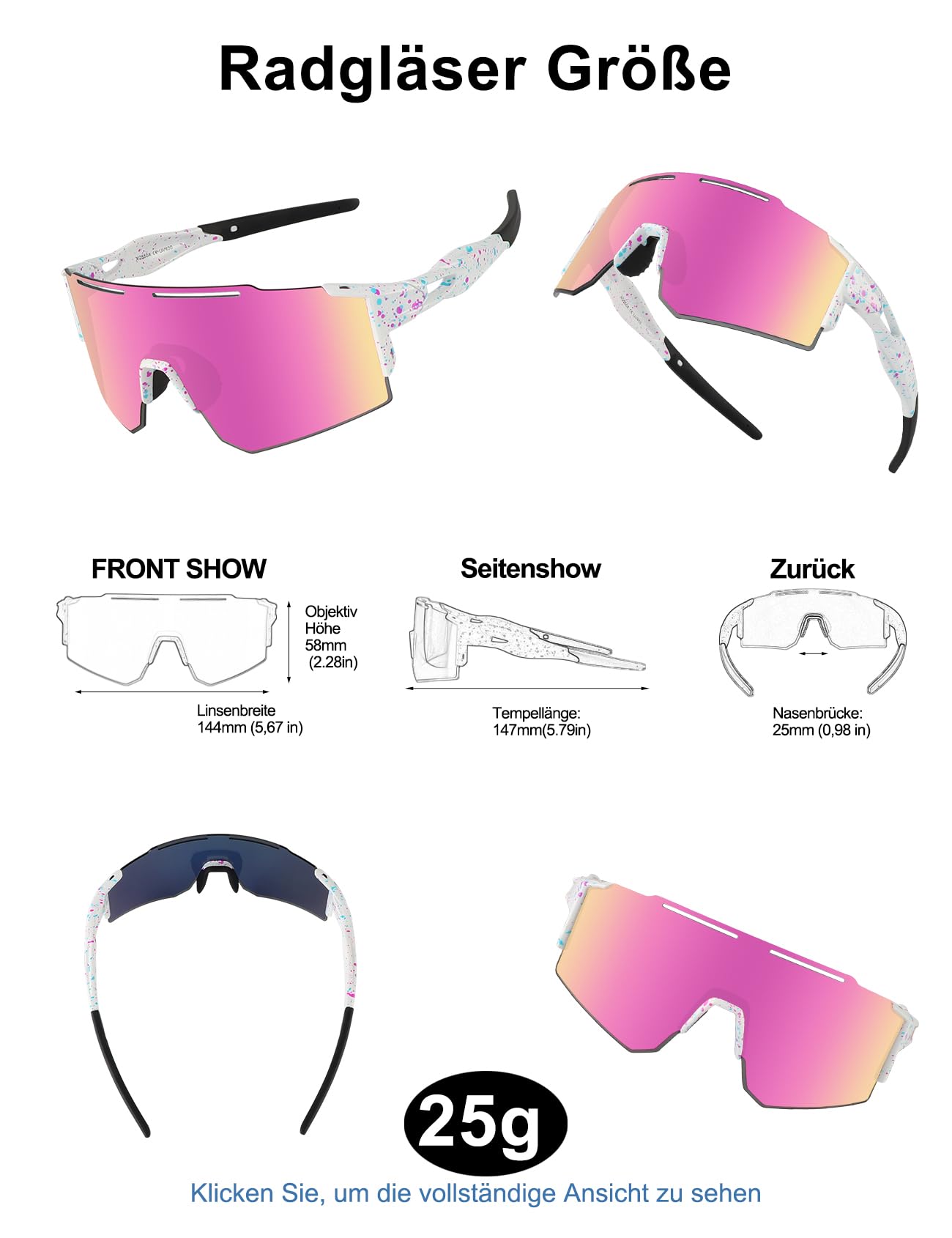 DUDUKING Sonnenbrille Fahrradbrille Herren Damen,Wassertransferdruck Sportbrillen Radsport Brillen für Outdoorsport Radfahren Laufen Golf UV 400 Schutz Baseball Brille