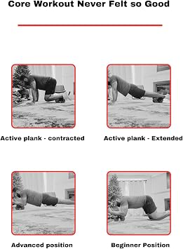 APB Blast Ab Roller, with thick elbow support with resistance spring. Ab workout for Abdonimal and Core strength Exercise. Equipment for a Home Gym and a Home Workout, Red