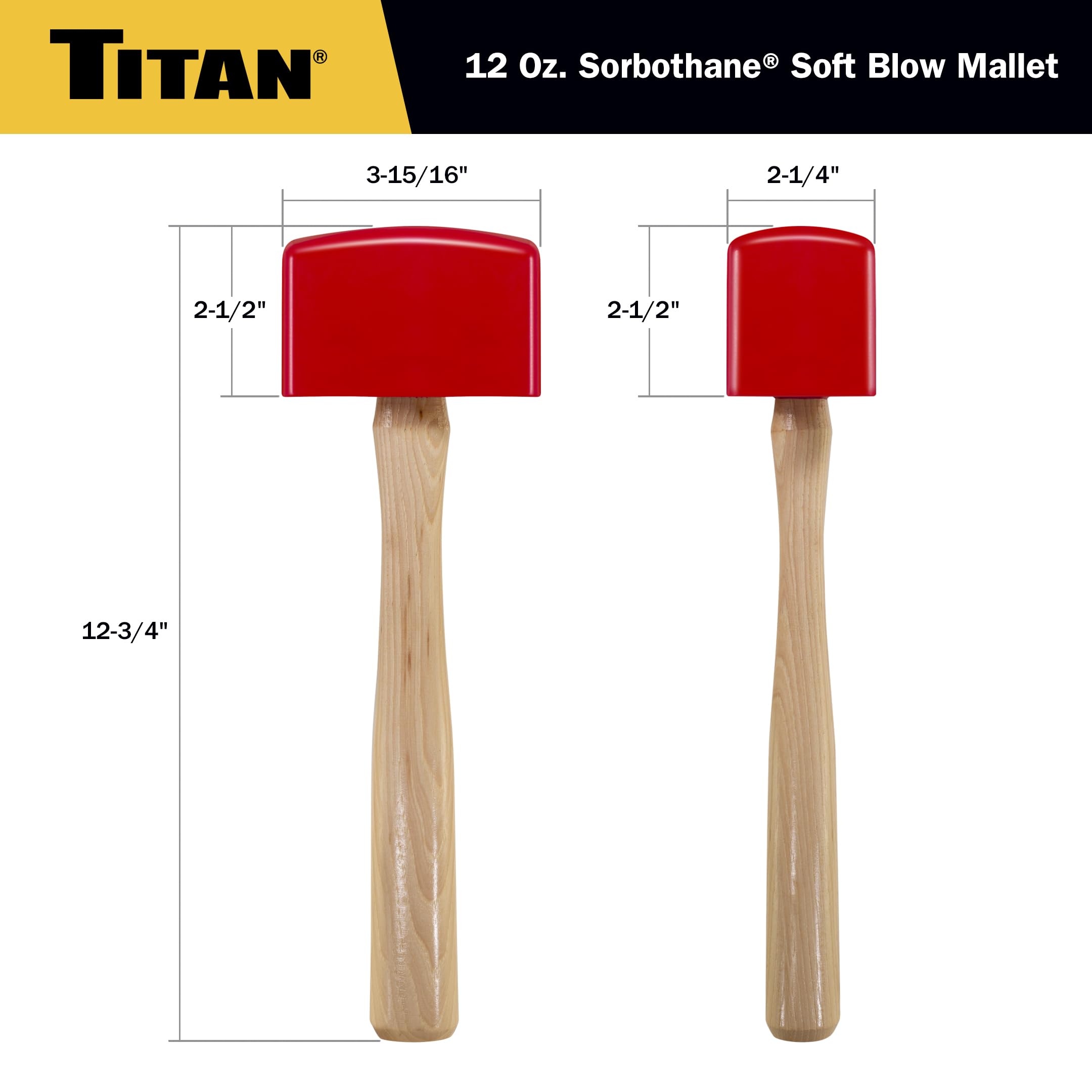 Amazon.com: Titan 63110 12oz Sorbothane Soft Blow Mallet, Non