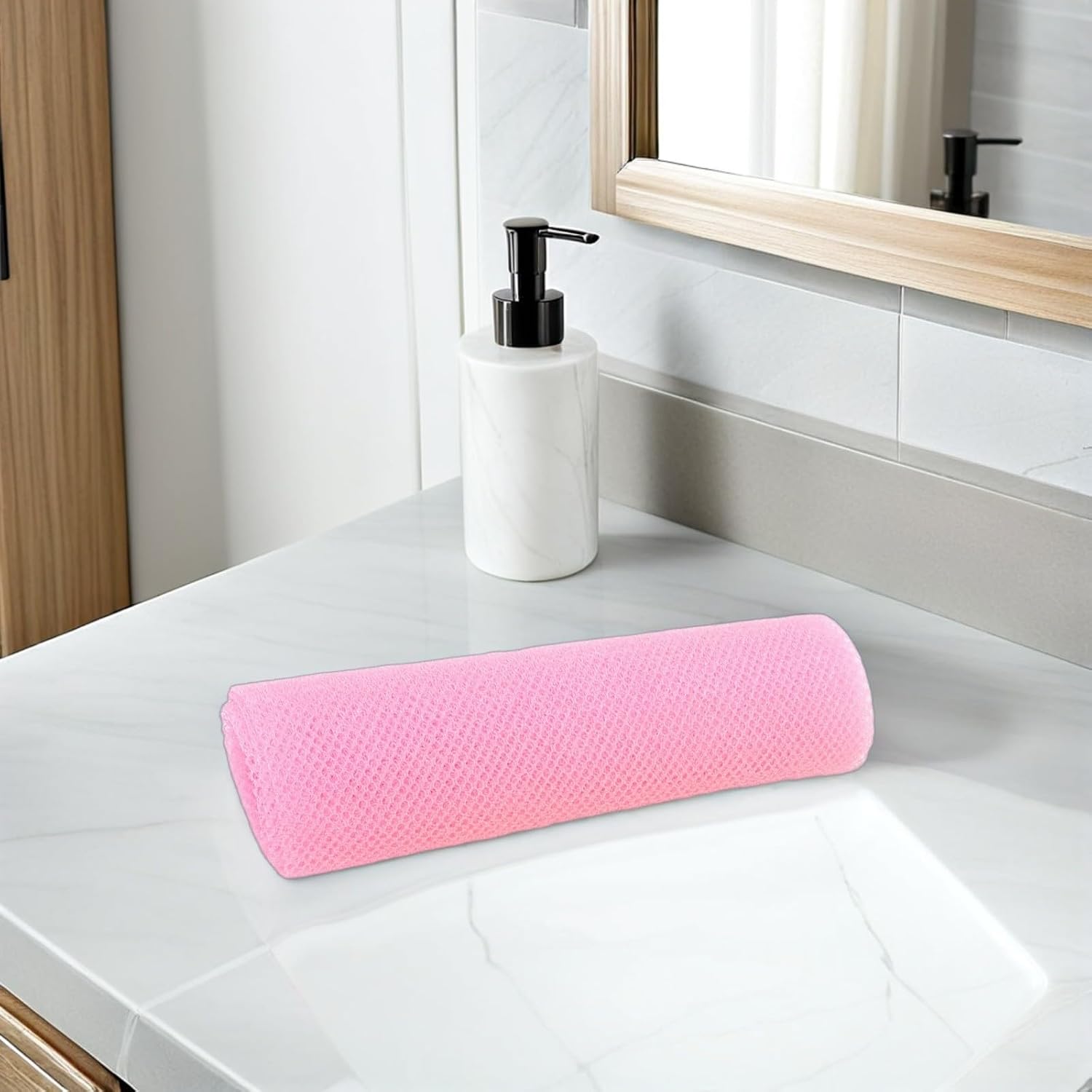 LABRIMP 4pcs Exfoliating Washcloth Towels for Body Scrubbing and Deep Cleaning, Quick Drying Nylon Bath Scrubber Cloths 80x30cm Suitable for Kitchen Tasks and Daily Use