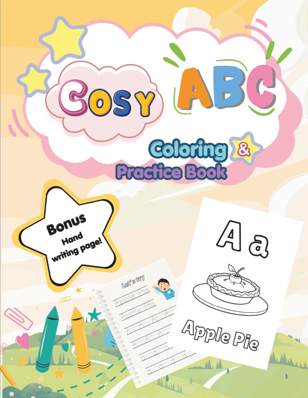 Cosy ABC Coloring and Handwriting Book: Alphabet Tracing and Coloring Workbook for Kids, Fun Handwriting Practice and ABC Learning Activity Book
