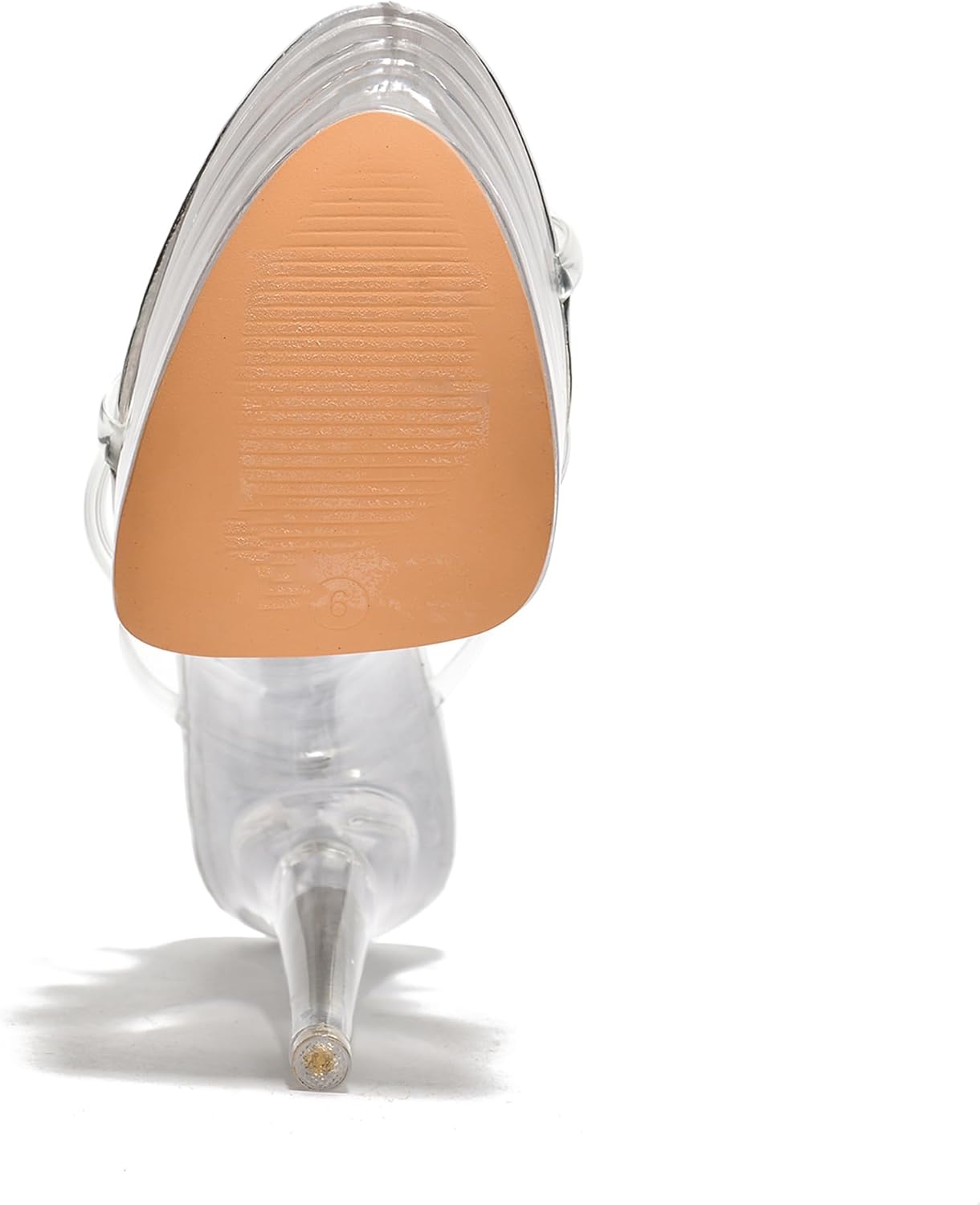 Women's Clear Strappy Stiletto Heels - Nude Platform Sandals with Ankle Strap | Pleaser (Kim) - Image 2