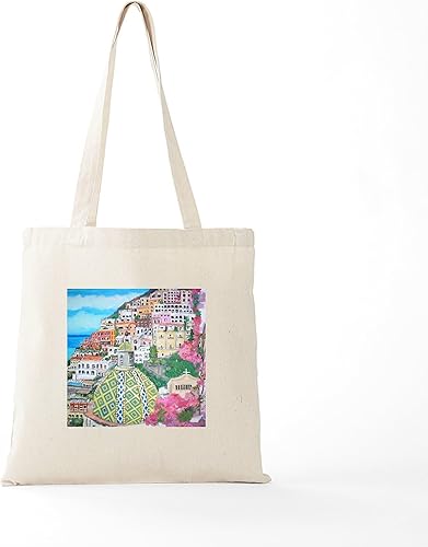 Miniatura 5 de CafePress Positano, Italia Tote Bag Bolsa de lona natural, bolsa de compras reutilizable, Caqui