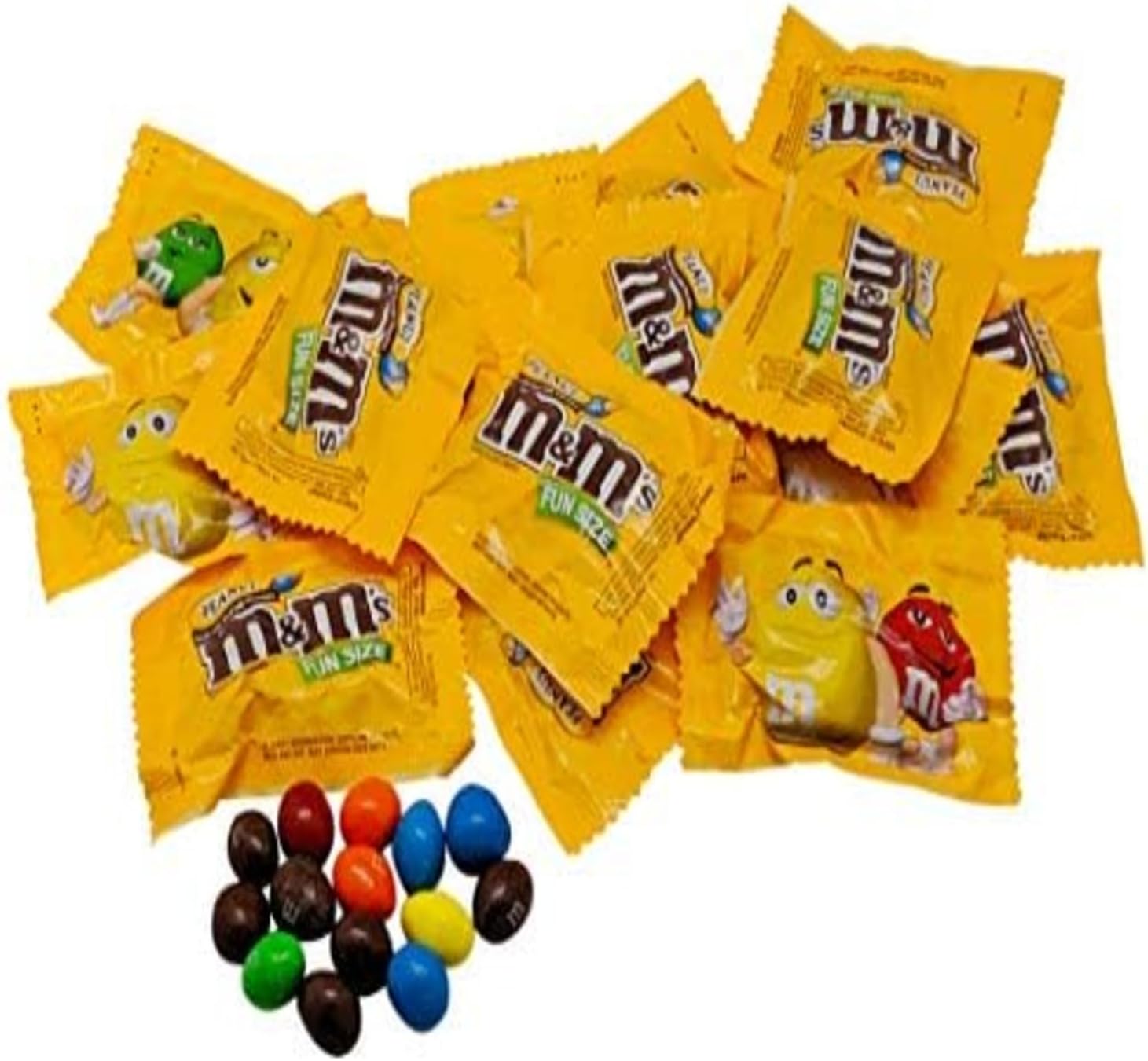 Milk Chocolate Peanut M&Ms Fun Sized Individual Bags - 5LB Resealable Stand Up Bag (approx. 115 pieces) - Bulk Milk Chocolate Bulk Filler Candies - Candy for Parties and Holidays